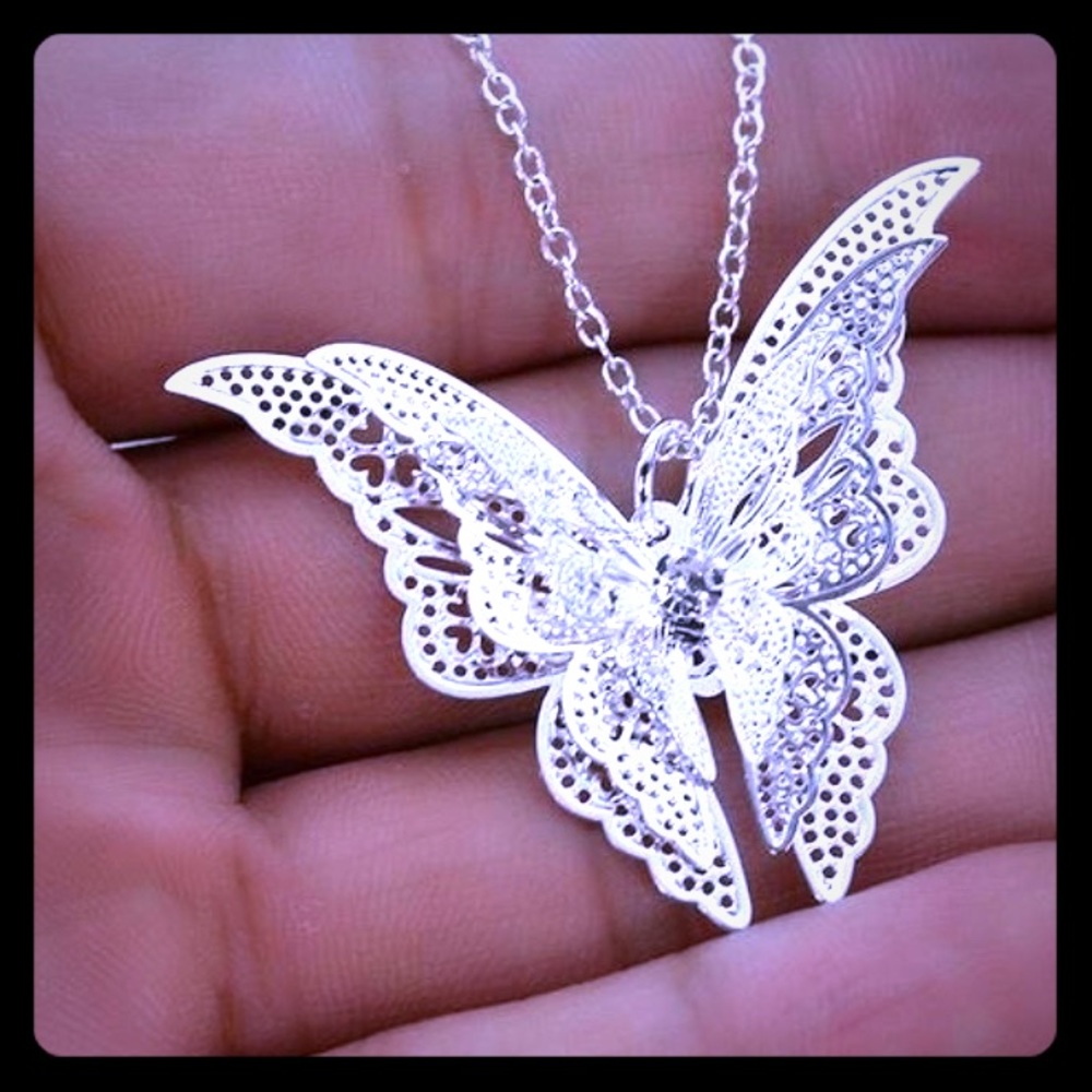 Silver butterfly 🦋. Beautiful.